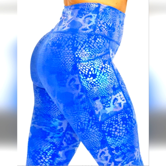 CVG XS Full Length Blue Glisten Leggings - Picture 1 of 7